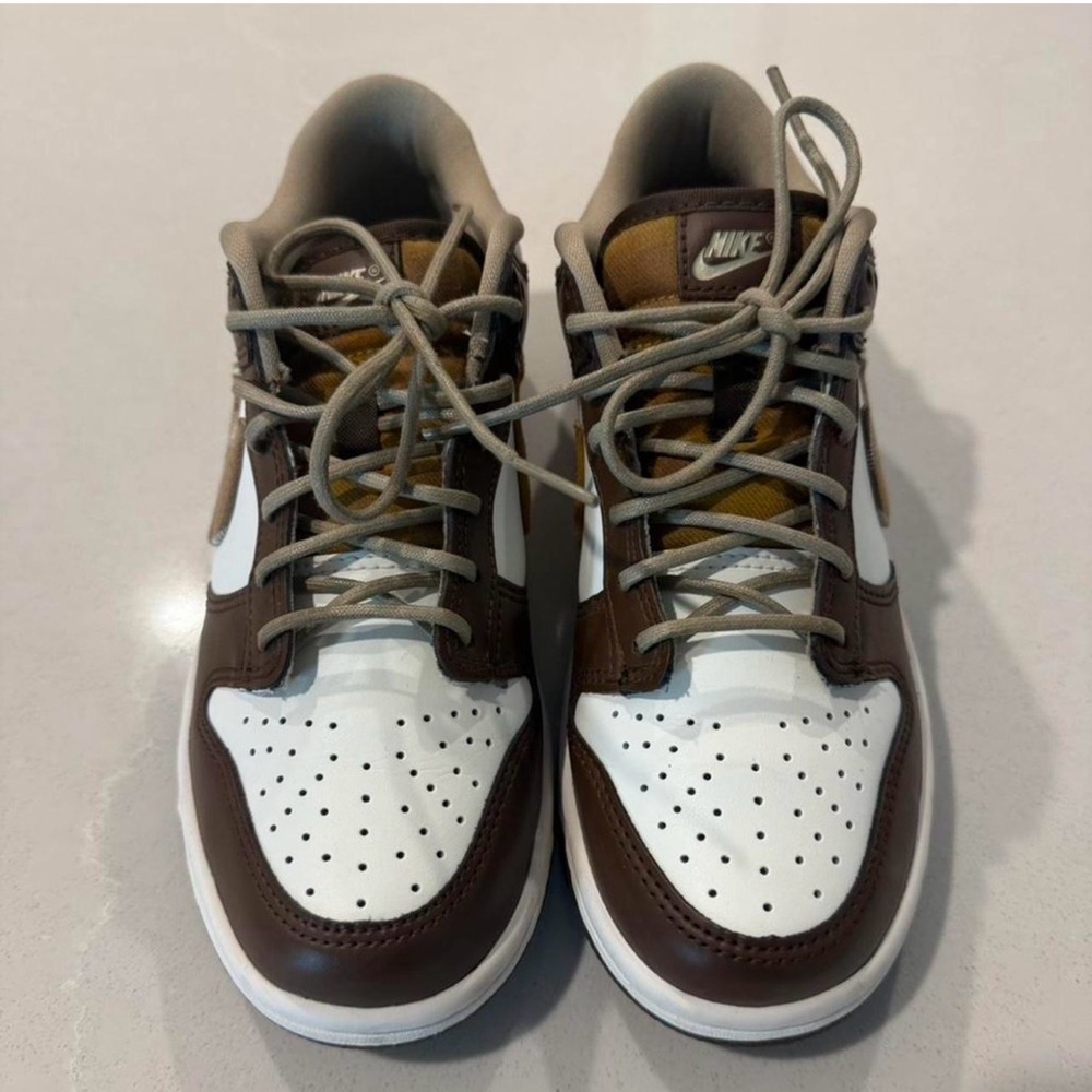 Nike Dunk Low GS Brown & White Sneakers | Youth Size 5Y In Great Condition.